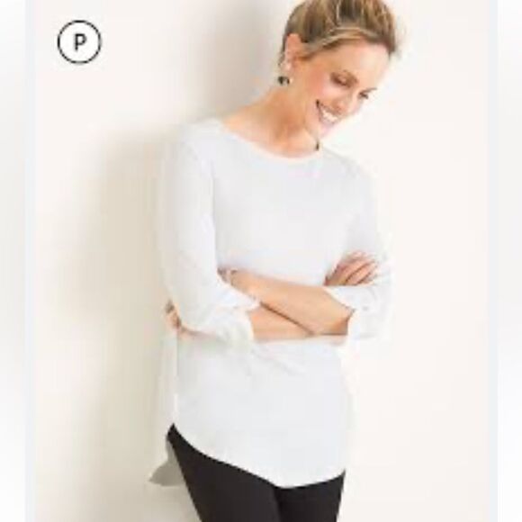 Chico’s 3/4 Sleeve White top size 1 or Small - Picture 1 of 5